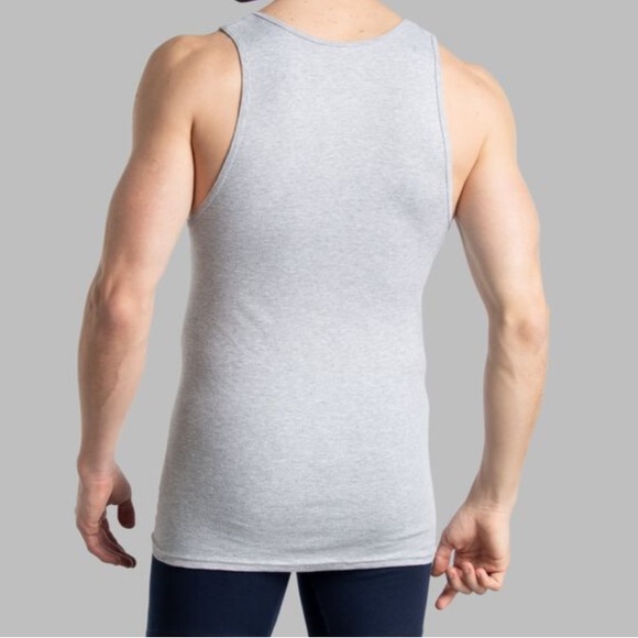 ⭐️ (2) Mens Fruit of the Loom Sig. Soft Ribbed A-Shirts/Gray XL - Picture 5 of 7